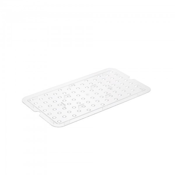 GN 1/2 Einlegeboden Abtropfgitter Aus Polypropylen – Gelocht, 26,5x19,6x1,5 Cm, Spülmaschinenfest, Für Gastronomiebehälter